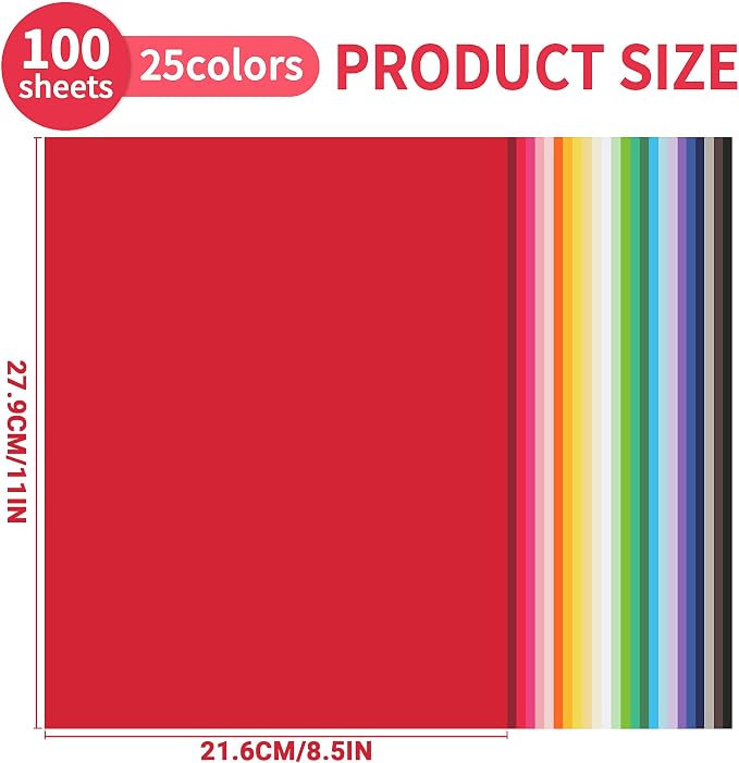 100 Sheets Colored Cardstock 25 Colors — view 2