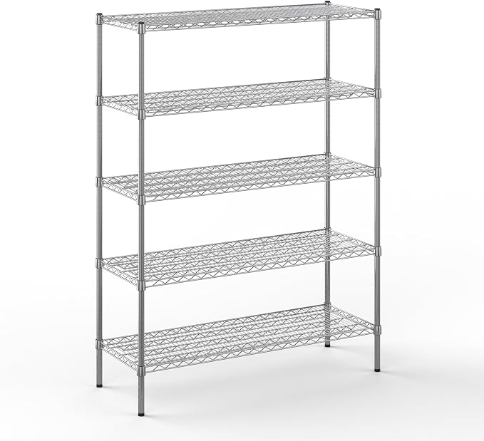 Regal Altair 18" Deep x 48" Wide x 64" Height Wire Shelving Kit | 5-Tier | NSF