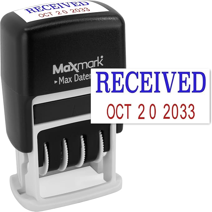MaxMark Self-Inking Rubber Date Office Stamp