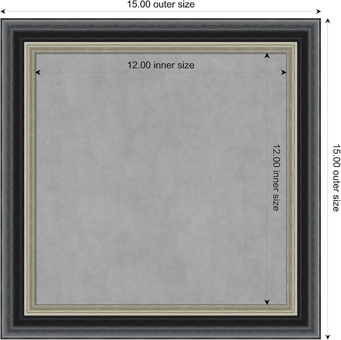 Amanti Art Black Framed Magnetic Board 15x15 X-Small Vision Board — view 4