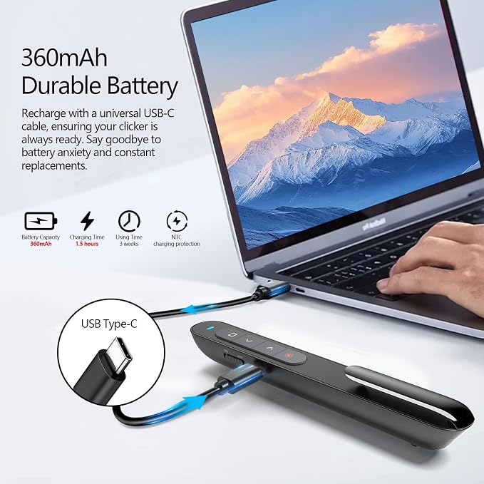Norwii Rechargeable Bluetooth Presentation Clicker — view 3