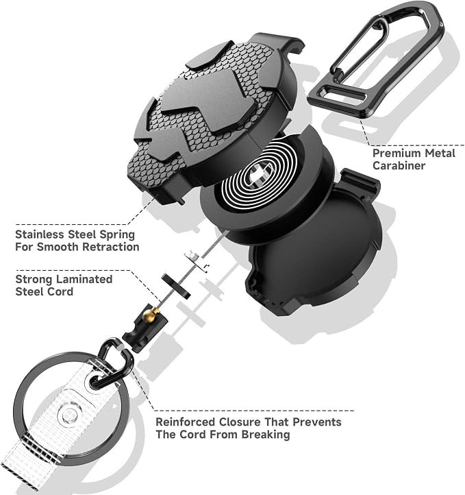 VYNCS Retractable Keychain Badge Holder — view 3