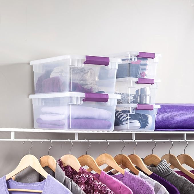 Sterilite 12-Pack 6 Quart ClearView Latch Box, Stackable Organizer Bins — view 7