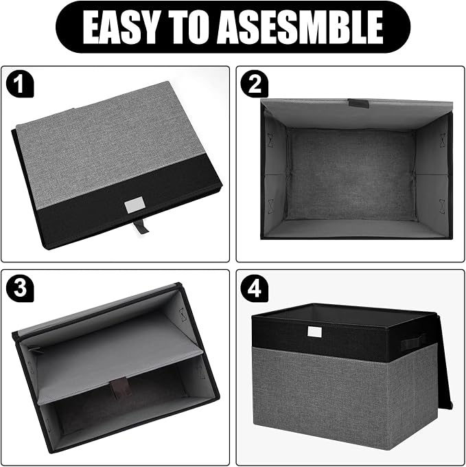 Large 17" 42 Quarts Collapsible Stackable Storage Bins — view 3