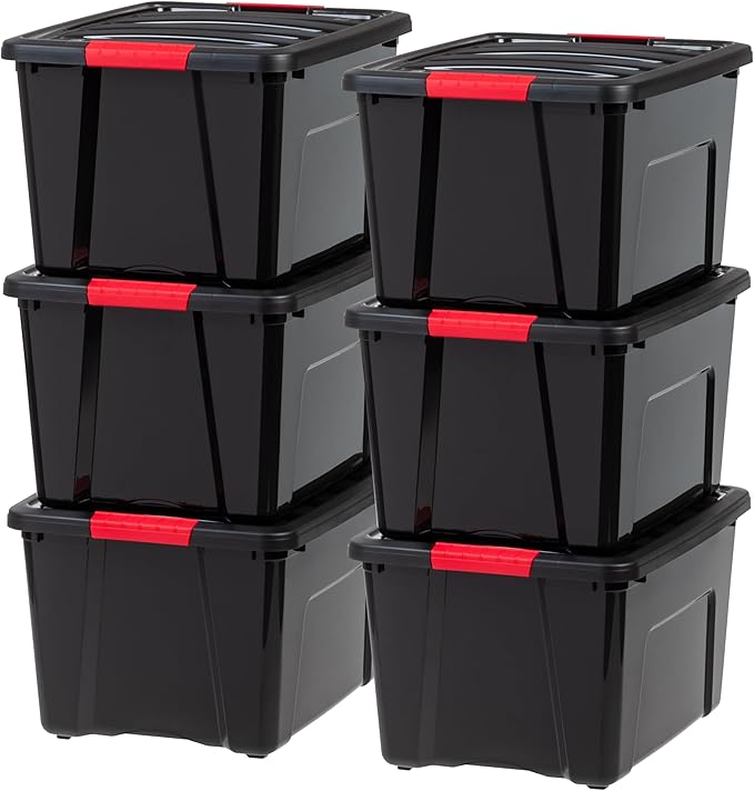 IRIS USA 40 Qt Stackable Plastic Storage Bins