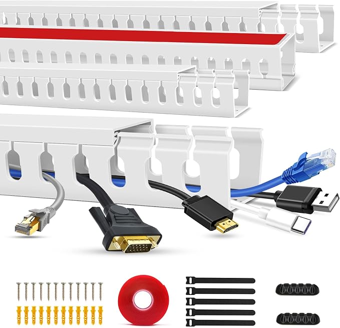 Cable Duct Management Raceway Kit, 62.8" Server Rack Cable Management, Cable