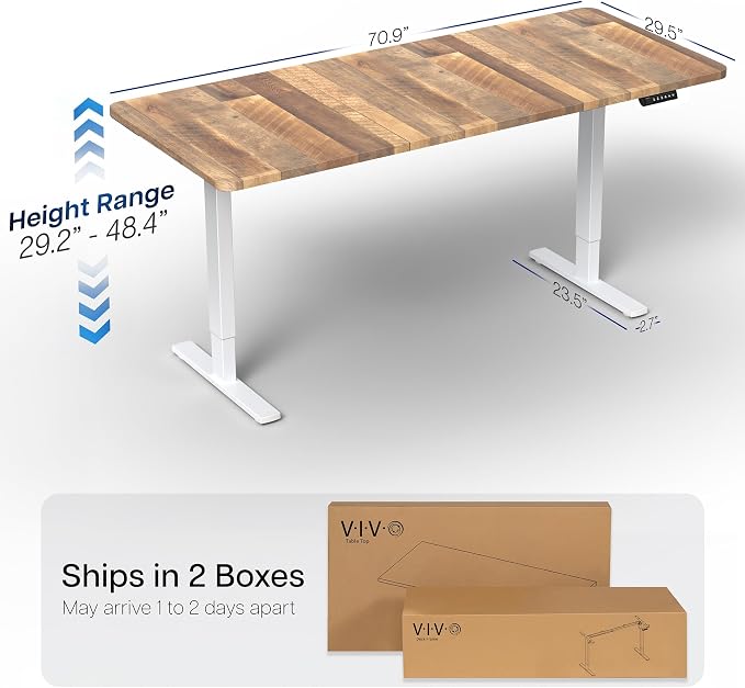 VIVO Electric 71 x 30 in Standing Desk, Memory Height Adjustment, 1B Series — view 3