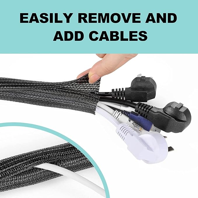 AGPTEK Cable Sleeve Cover, 10ft — view 4