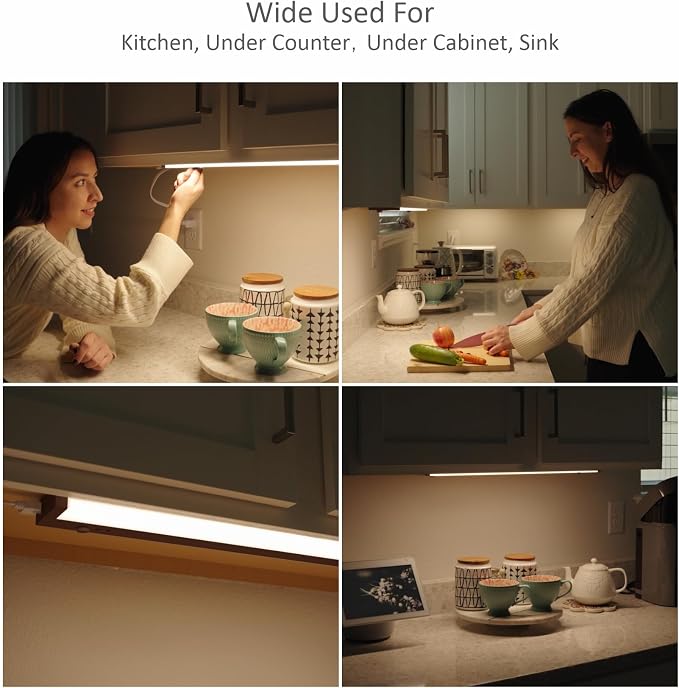 Leetdud LED Under Cabinet Lighting Hardwired or Plug in, 18 Inch 9W, Dimmable 5 — view 5