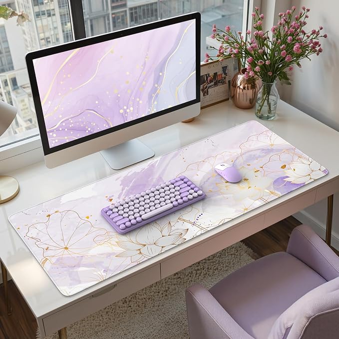 iCasso Desk Cover Mat, Extra Large Lotus Mouse Pad, Desk Pad Mat, Office Matt — view 8