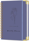 Undated Weekly Planner with Metal Corner Hardcover Notebook, A5 Size Journal