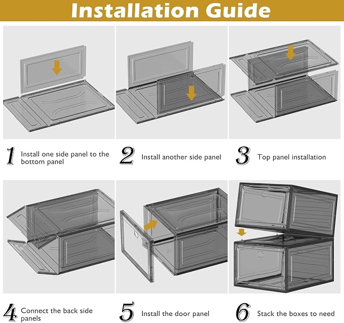 7 code Large Clear Shoe Boxes Organizer【Thicker Material】 Stronger Shoe Box — view 8