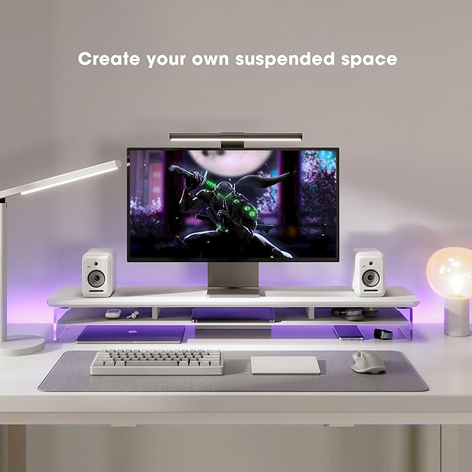 Fenge Acrylic Monitor Stand Riser, 42.5 Inches Dual Monitor Stand — view 7