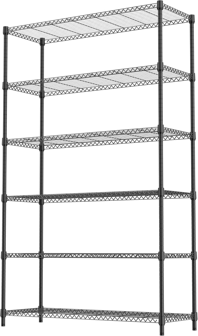 M MZG 6 Tiers Storage Shelves Load 2100LBS, Metal Shelving Wire Metal Shelving — view 7