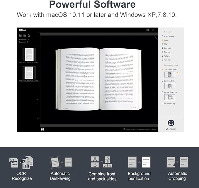 CZUR ET18 Pro Professional Document Scanner, 2nd Gen Auto-Flatten & Deskew Tech — view 4