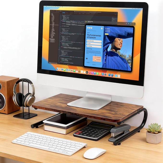 ARCOBIS Monitor Riser for Desk, Wood & Metal Computer Monitor Stand, Printer — view 6