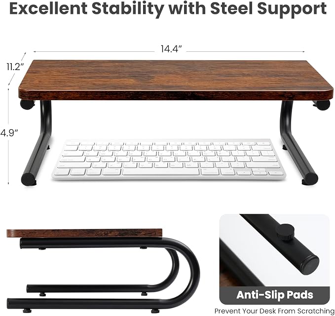 ARCOBIS Monitor Riser for Desk, Wood & Metal Computer Monitor Stand, Printer — view 2