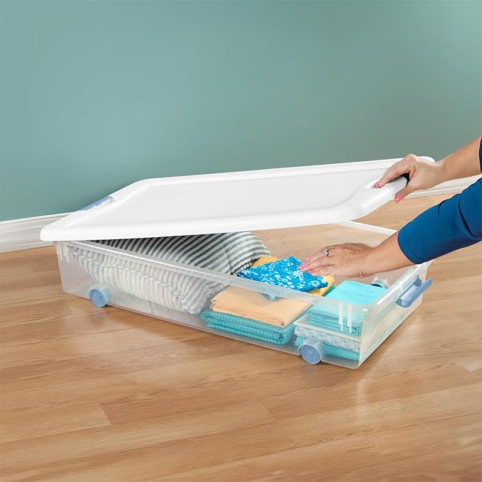 Sterilite 4-Pack Latching Box, Under Bed Storage Bins — view 6