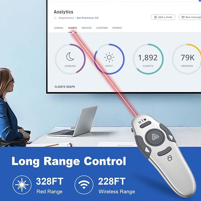 QUI Presentation Clicker Wireless Presenter Remote Clicker — view 4