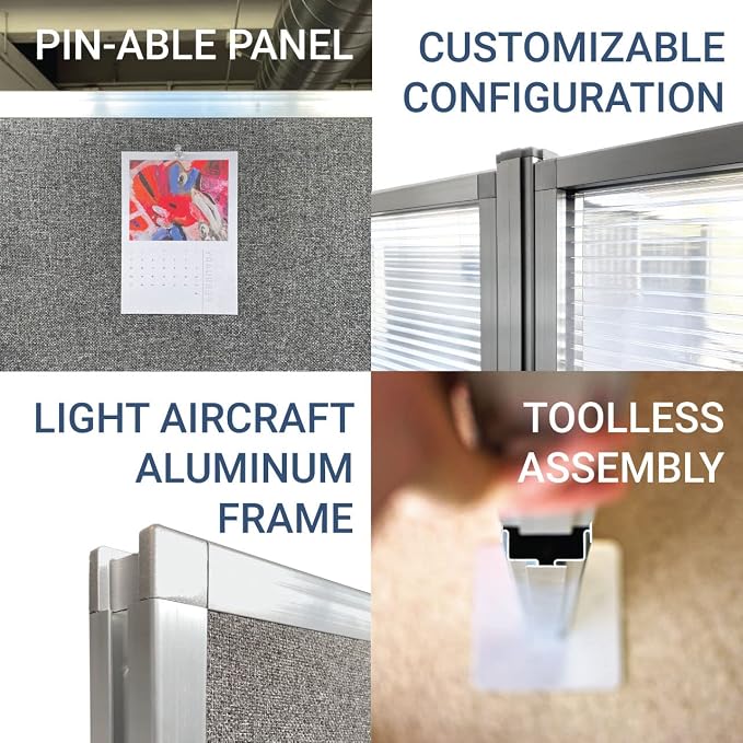 Versare Hush Panel Cubicle Kit | Workstation Partition Walls | Sound Dampening — view 6