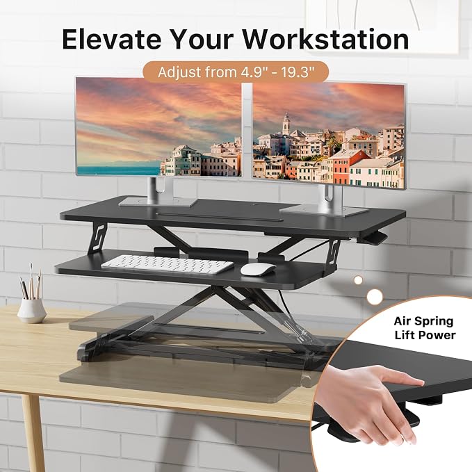 JOY worker Standing Desk Converter, Desktop Workstation Riser — view 3