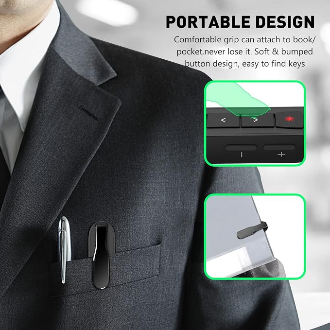 Presentation Clicker Green Laser Pointer, Rechargeable PowerPoint Clicker — view 6