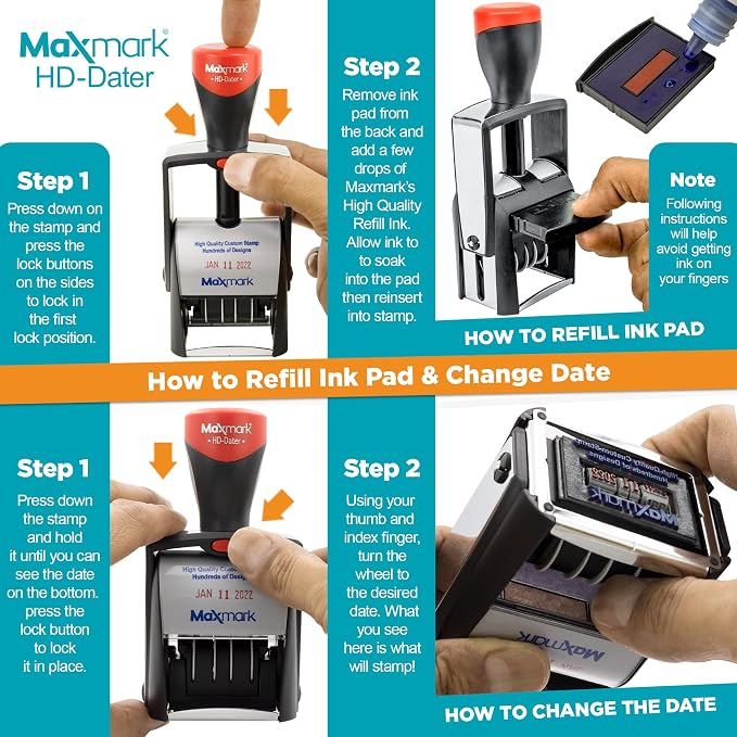 MaxMark Heavy Duty Self Inking Date Stamp — view 6