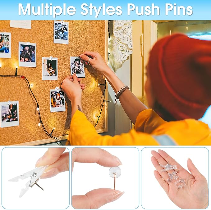 290 Pcs Push Pins, 6 Style Thumb Tacks Set — view 4