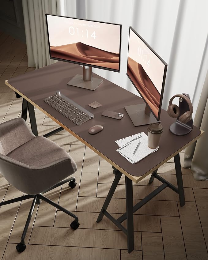 YSAGi Leather Desk Protector, Office Mat, Large Mouse Mat, Non-Slip PU Leather — view 3