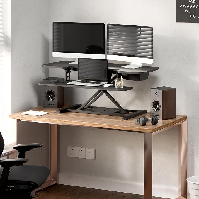 FLEXISPOT 40" Electric Standing Desk Converter, Height Adjustable Riser — view 2