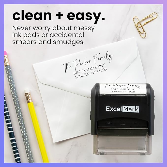 ExcelMark Personalized Return Address Stamp – Custom Self Inking Rubber Stamp — view 3