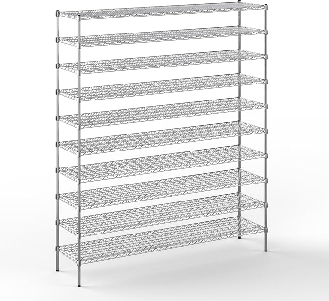 Regal Altair 18" Deep x 72" Wide x 86" Height Wire Shelving Kit | 10-Tier | NSF
