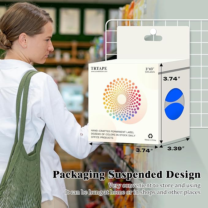 3 Inch Round Colored Dot Stickers, 4 Rolls in Dispenser Box — view 4