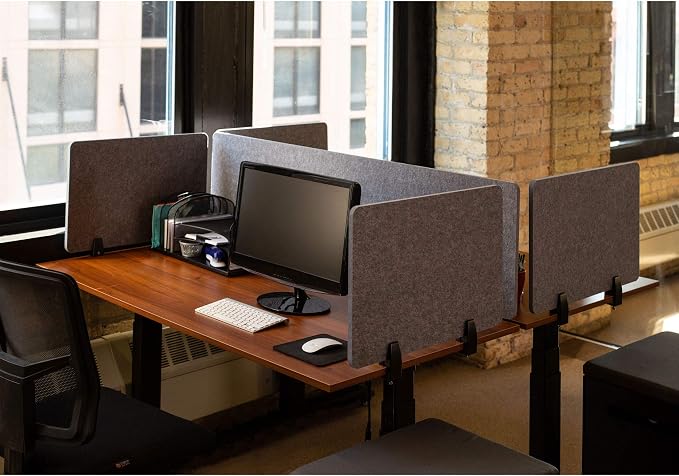 ReFocus™ Raw Clamp-On Acoustic Desk Divider – Reduce Noise and Visual — view 2