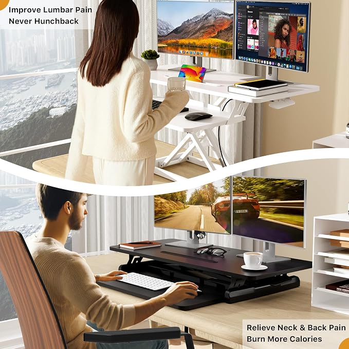 JOY worker Standing Desk Converter, Desktop Workstation Riser — view 5