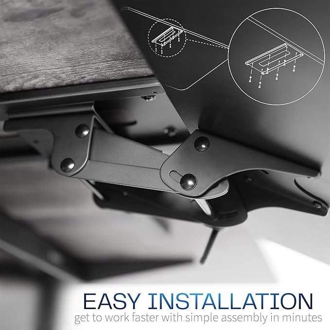VIVO Adjustable Computer Keyboard & Mouse Platform Tray Ergonomic Under Table — view 9