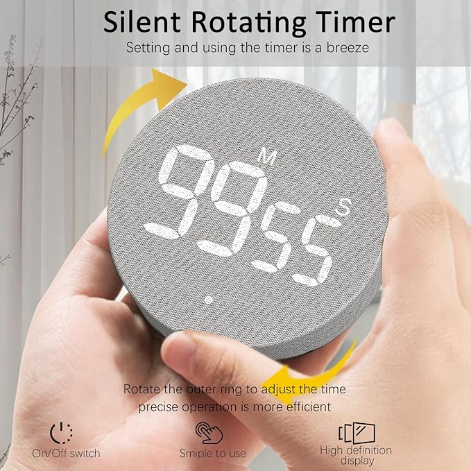 AVINIA Desk Timer for Productivity Magnetic Digital Kitchen Timer Rechargeable — view 5