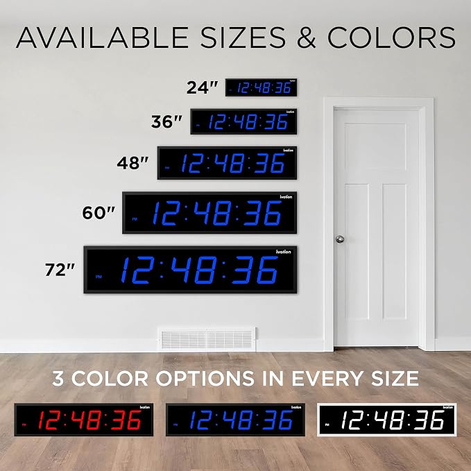 Ivation Oversized 36" Large Digital LED Clock | Big Digital Clock — view 9
