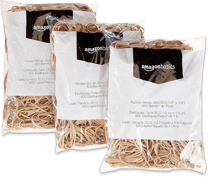 Amazon Basics Rubber Bands, Size 33, 600 Bands/1 lb Pack — view 3