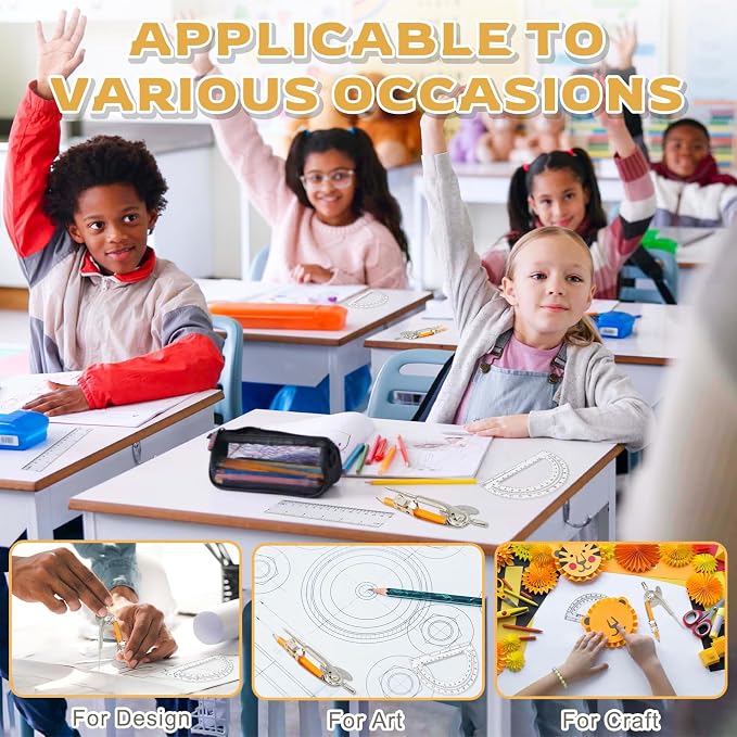 20 Pieces Geometry Math Set Compass — view 6