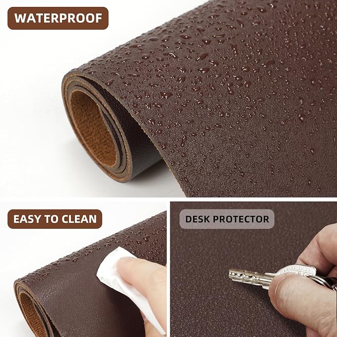 Leather Desk pad Protector, Large Desk mat — view 3