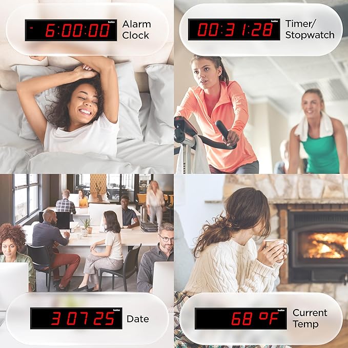 Ivation Oversized 24" Large Digital LED Clock | Big Digital Clock — view 3