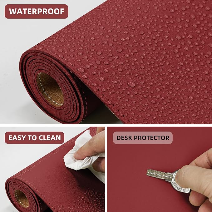 Desk Mat 47" x 23.7" Leather Desk Pad Protector — view 5