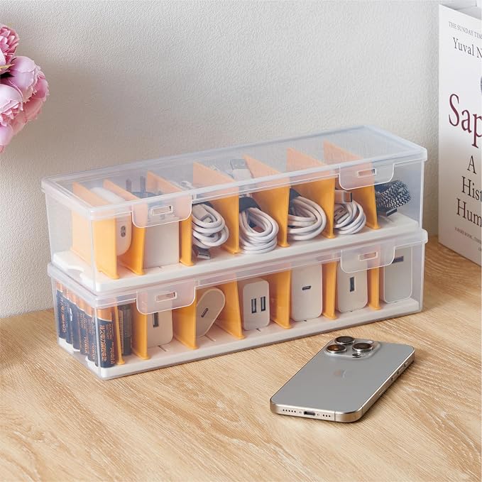 Fzooua 2 Pack Cable Organizer Storage Box — view 7