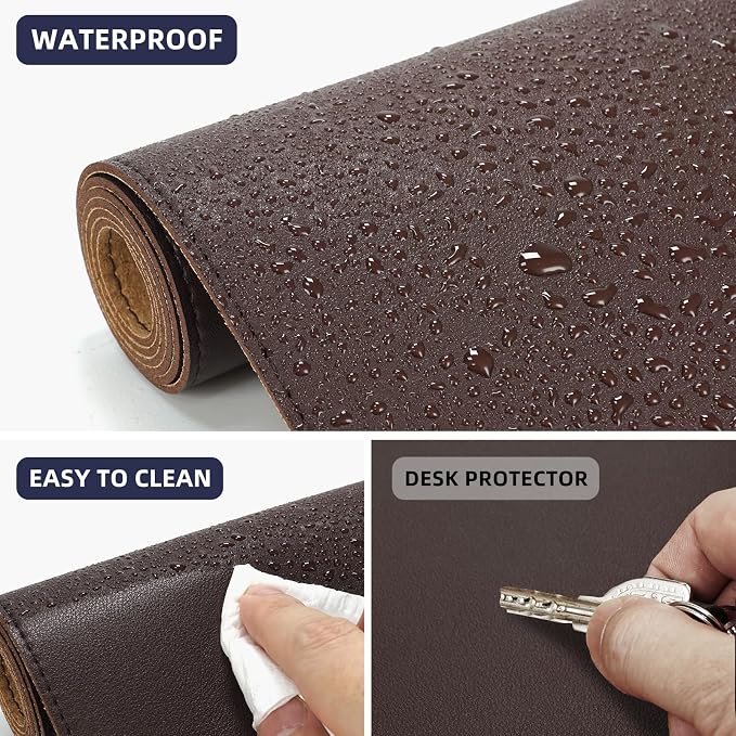 Leather Desk pad Protector, Large Desk mat — view 3