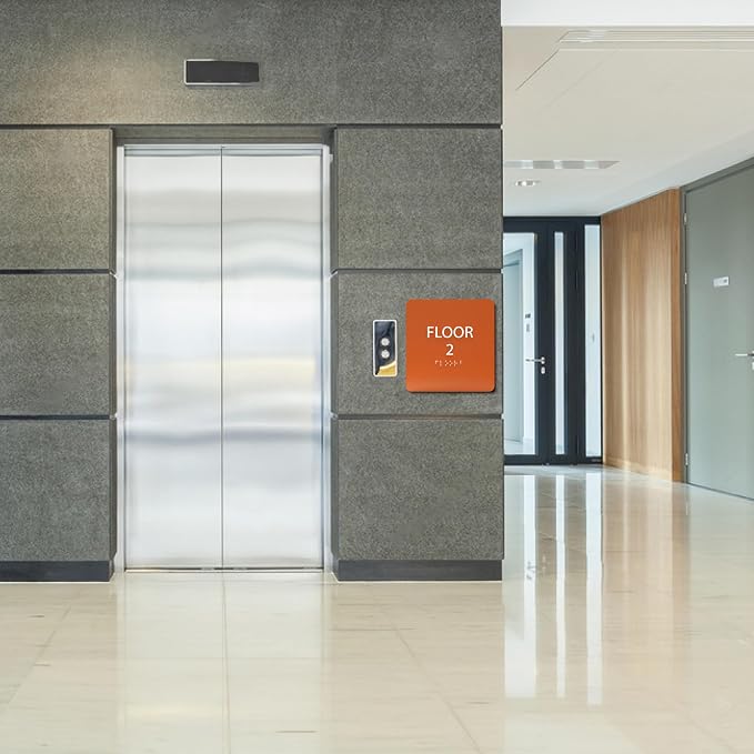 Clean Grey ADA Floor 2 Sign — view 5