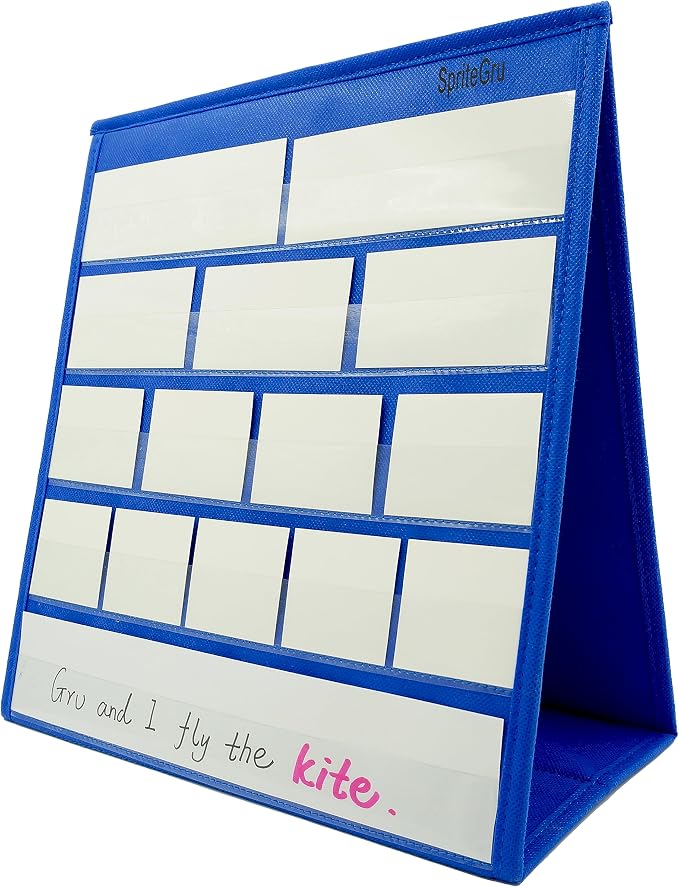 Blue Tabletop Desktop Pocket Chart — view 3