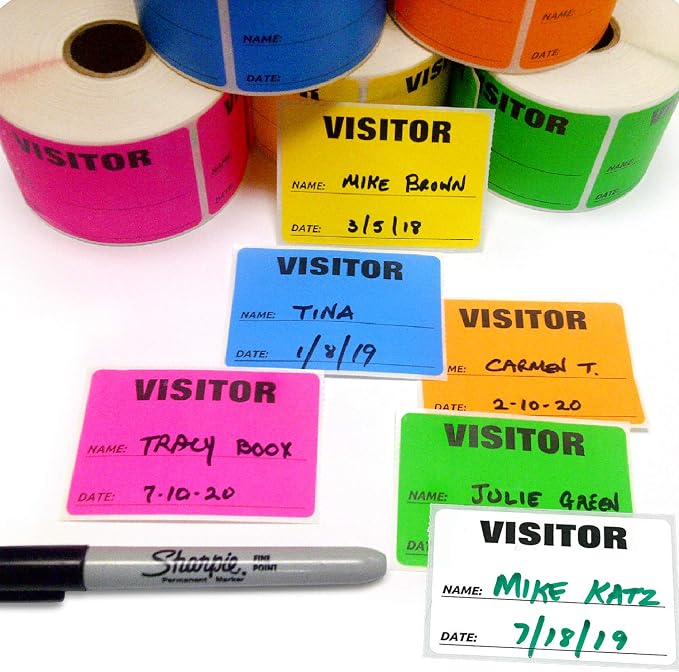NextDayLabels - 3 x 2 Visitor Labels Pass, ID Labels and Safety Identification — view 3