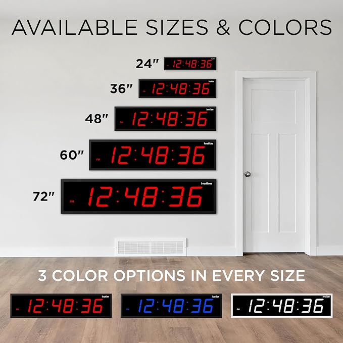 Ivation Oversized 24" Large Digital LED Clock | Big Digital Clock — view 9