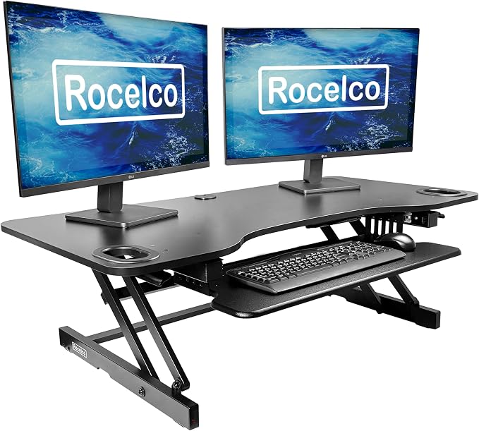 Rocelco 45" Height Adjustable Standing Desk Converter